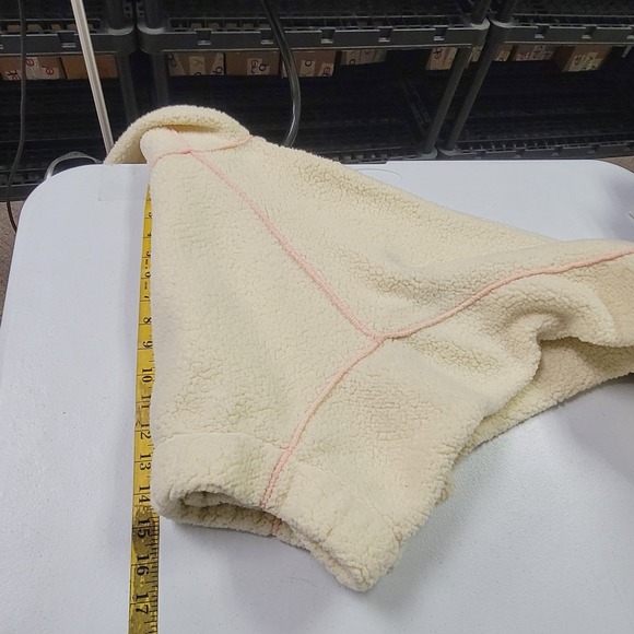 Out From Under Scarlet Fleece Zip Up Hoodie Size S Sherpa Oversized Cream Pink - Picture 9 of 11